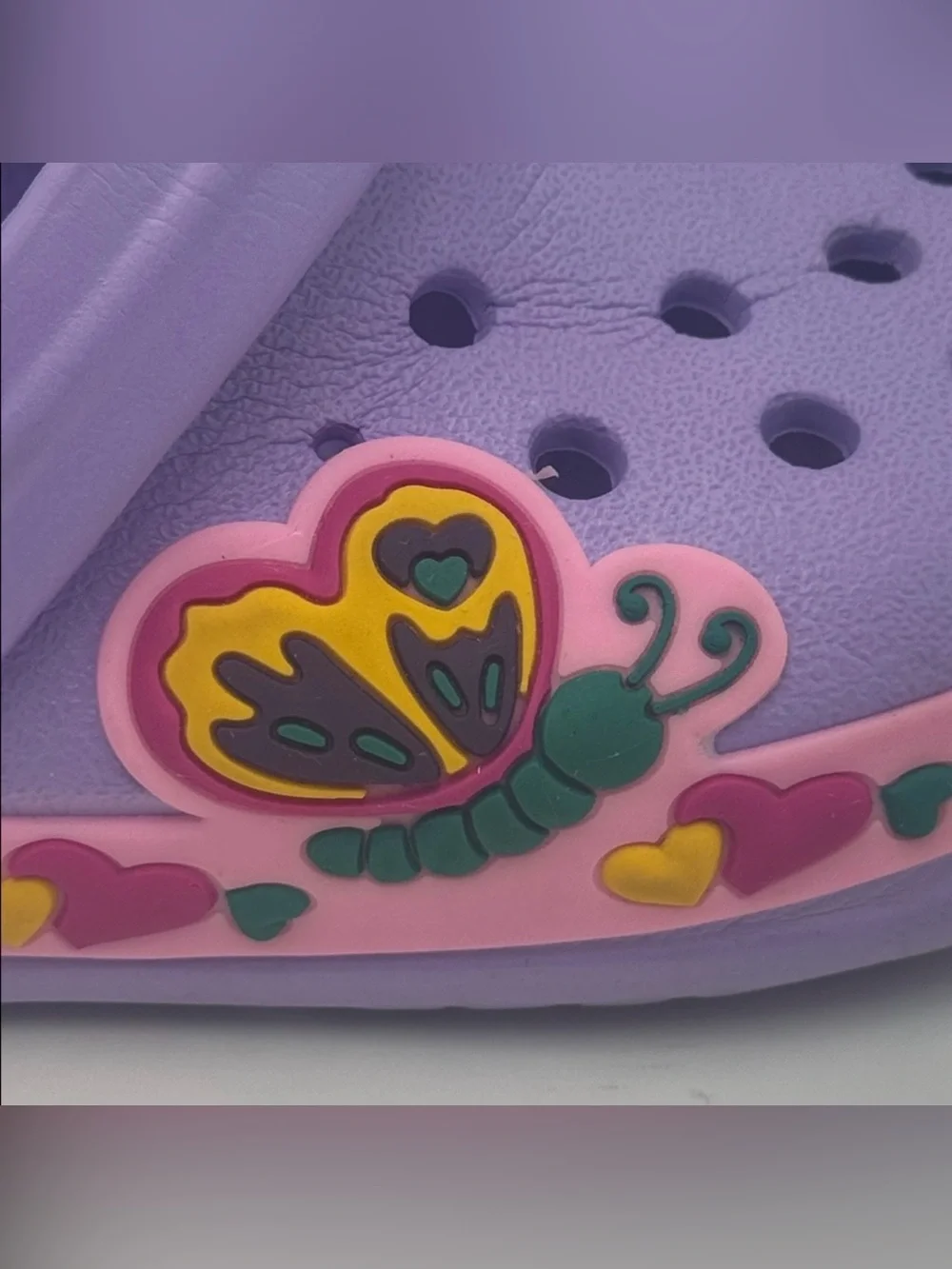Kids Purple Butterfly Clog Sandals - Brand